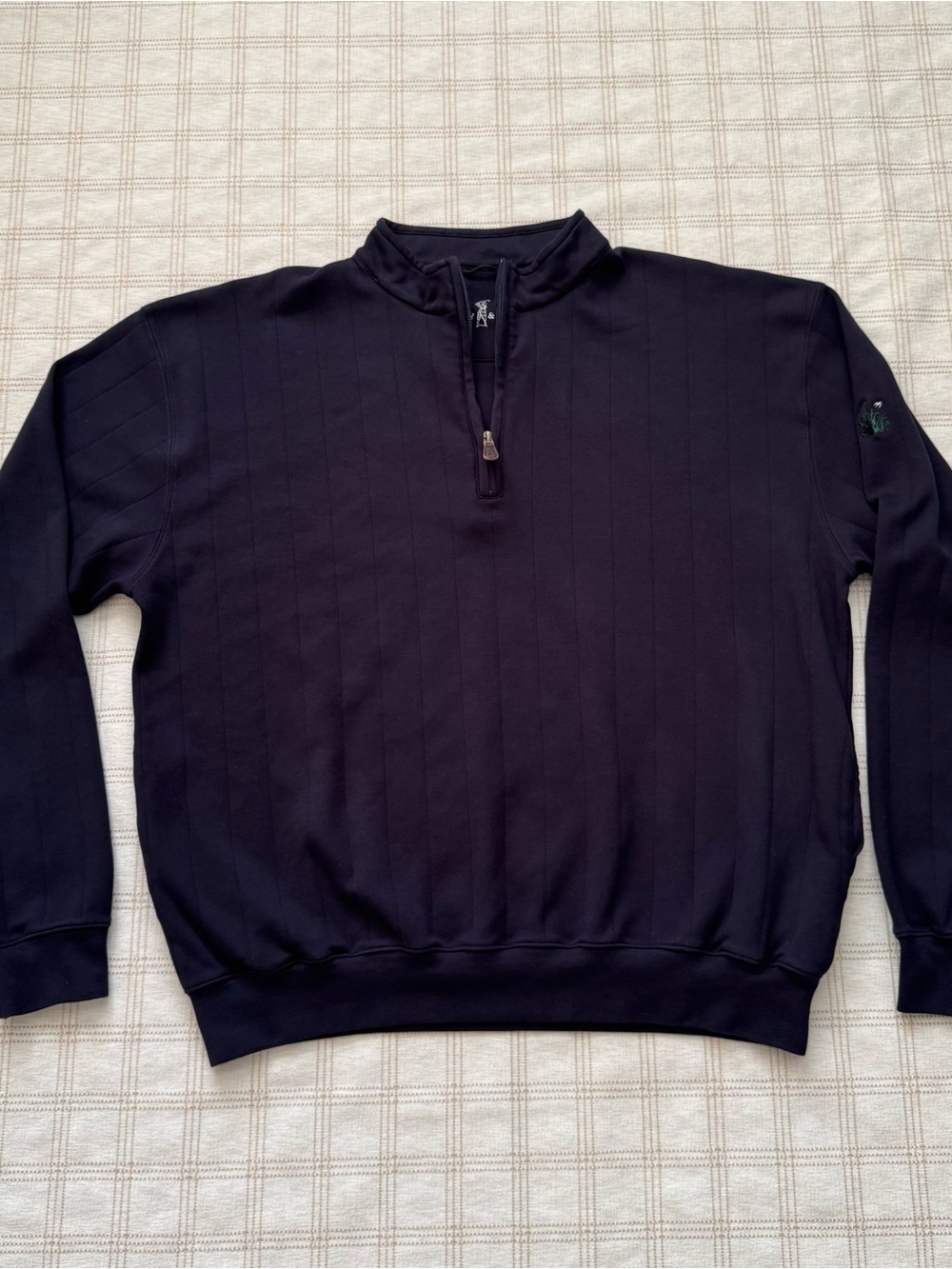 Fairway & Greene Pima Cotton Quarter Zip Sweater Men's XL Ribbed Golf Pullover